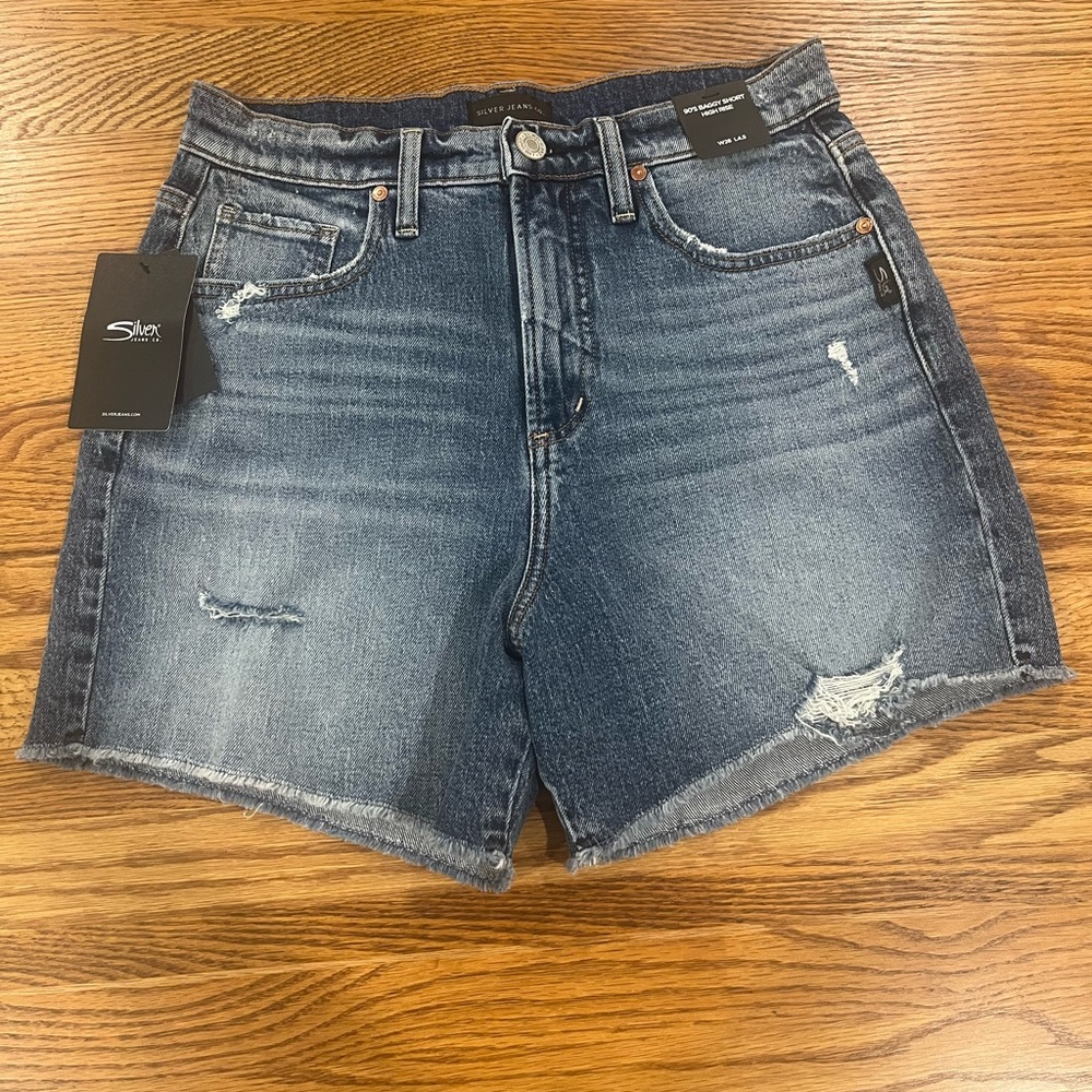 Women’s Silver Jeans 90’s High Rise Baggy Shorts